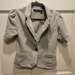 Express grey cotton short sleeve blazer/jacket